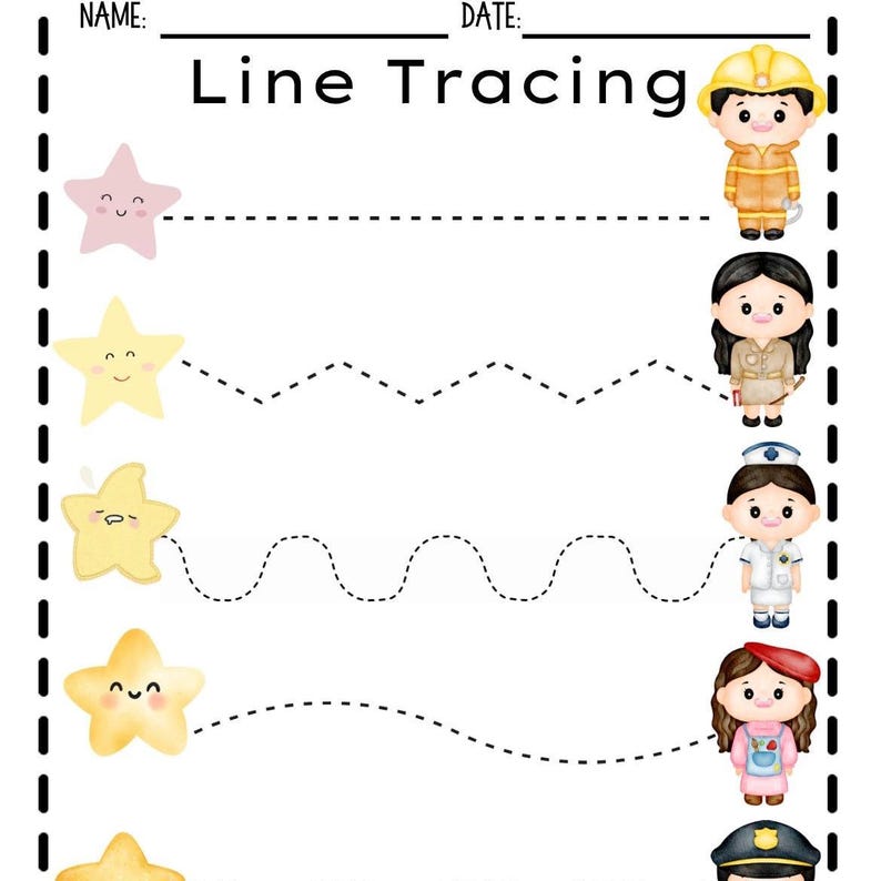 Community Workers Line Tracing Practice Etsy