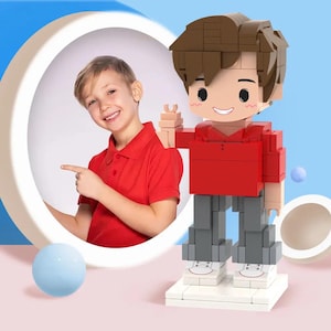 Custom Brick Minifigure: Personalized Photo Gift with Engraved Frame