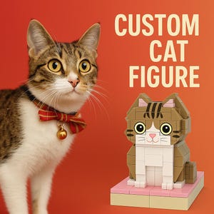 Benutzerdefinierte Brick Pet Figuren, Ganzkörper personalisierte Cat & Dog Mini Blocks, einzigartiges Spielzeug Geschenk für Tierliebhaber, anpassbares Brick Spielzeug Decor