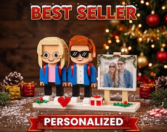 Figuras de ladrillos personalizadas a partir de fotos, figuras de ladrillos personalizadas para regalar, figuras de ladrillos personalizadas para parejas, regalo de Navidad para parejas.
