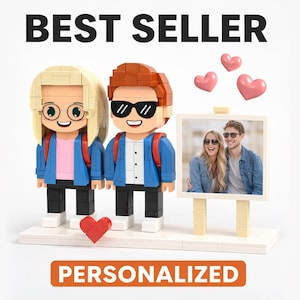 Benutzerdefinierte Backsteinfiguren vom Foto, personalisierte Brick Me-Figuren Geschenk, benutzerdefinierte Paar-Ziegelfiguren, einzigartiges Geschenk für Paare