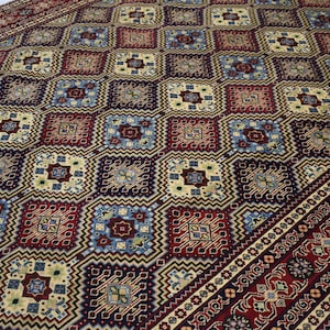 Handmade 7x10 persian Style Oriental Area Rug, Transitional High Pile Soft Afghan Hand Knotted Veg Dyes Wool Rug, Rugs for living room
