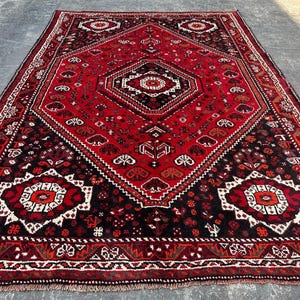 6x9 Antique Red Rug – Soft Pile Hand Knotted Wool Carpet – Caucasian Turkmen Tribal Afghan Rug – Oriental Vintage Rug for Kids Room Office