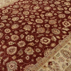 9x12 Red Bidjar Area Rug, High Quality Large Afghan Hand Knotted Wool Rug, Oriental Rug, Turkmen Tribal Rug, Rug for Living Room, Home Decor