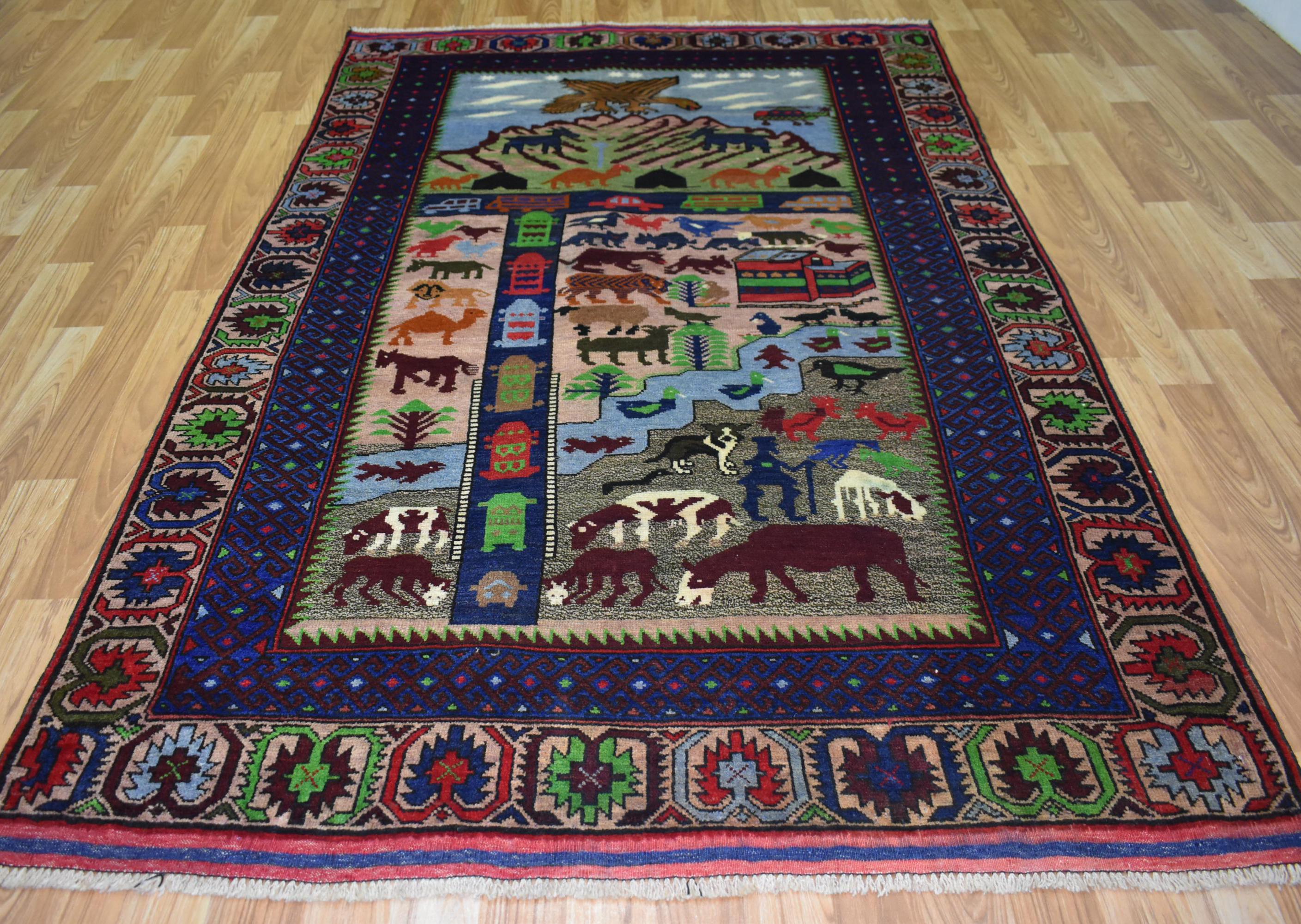 専用です。美品♪　漆黒のバルーチラグ　アフガニスタン　ビンテージ 専用です。美品♪ 漆黒のバルーチラグ アフガニスタン