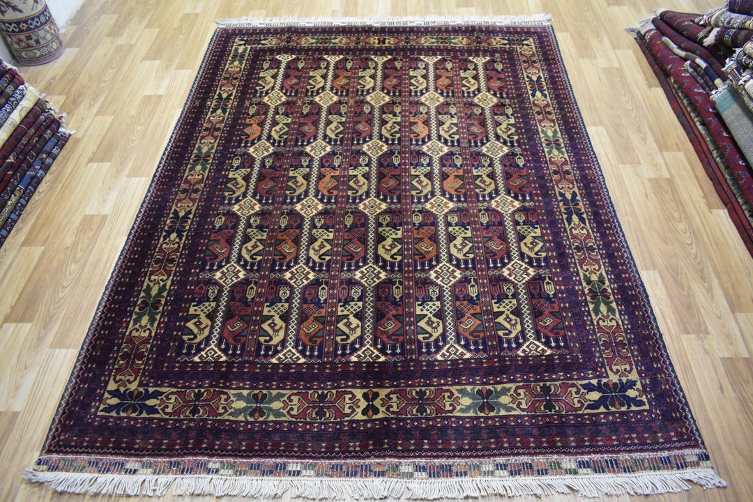 5x7 Ft Soft Rich Colors Alabakhmal Area Rug , Elegant Afghan Hand ...