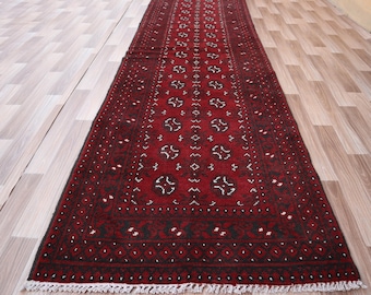 Vintage Afghan Turkmen Runner Rug: 3x10 Ft, Hand-knotted Wool - Etsy