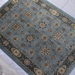 10x14 Wool Rug, Blueish Green Area Rug, Afghan Tribal Rug, Hand Knotted Rug, Large Oriental Rug, Natural Rug, Handmade Carpet, Dining Table
