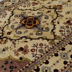 9x12 ft Hand Knotted Wool Rug, Persian Design Geometric Afghan Rug, Oriental Turkmen Rug, Large Area Rug, Rugs for Living Room, Dining Table