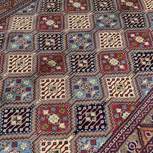Handmade 7x10 Brown Persian Style Hand Knotted Afghan Bukhara Rug, Soft Wool Rug, Turkmen Oriental Rug, Tribal Area Rug, Living Room rug