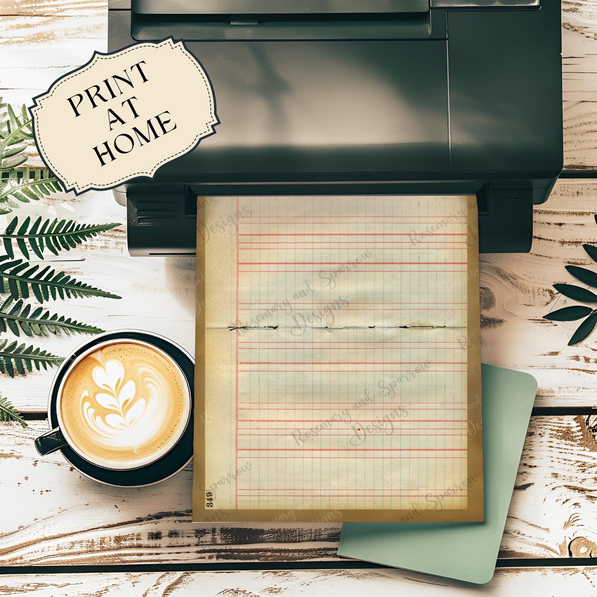Vintage Graph and Ledger Papers | 6 Texture Printable Digital Downloads ...