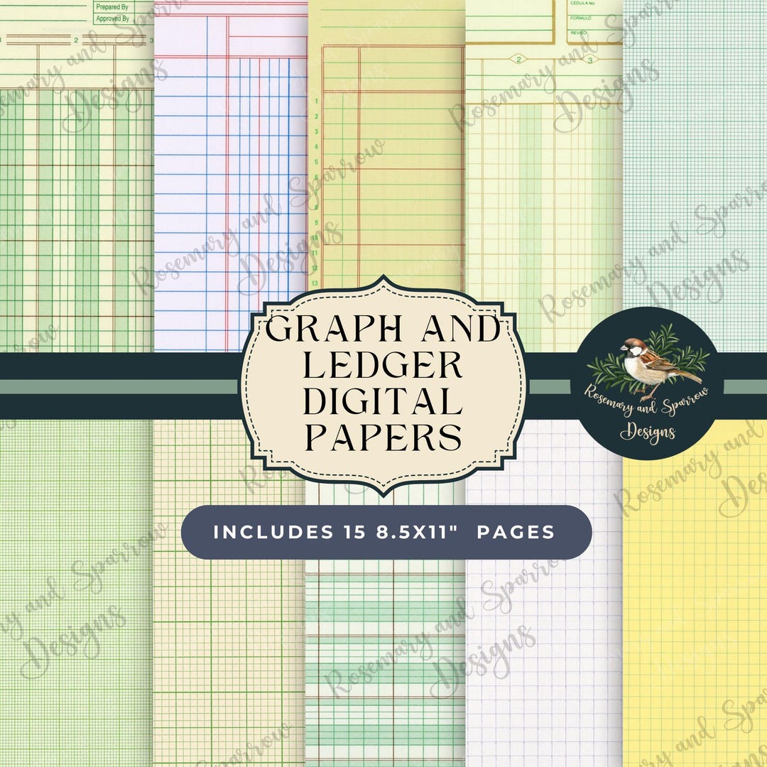 Graph and Ledger Digital Papers | Texture Printable Digital Downloads ...