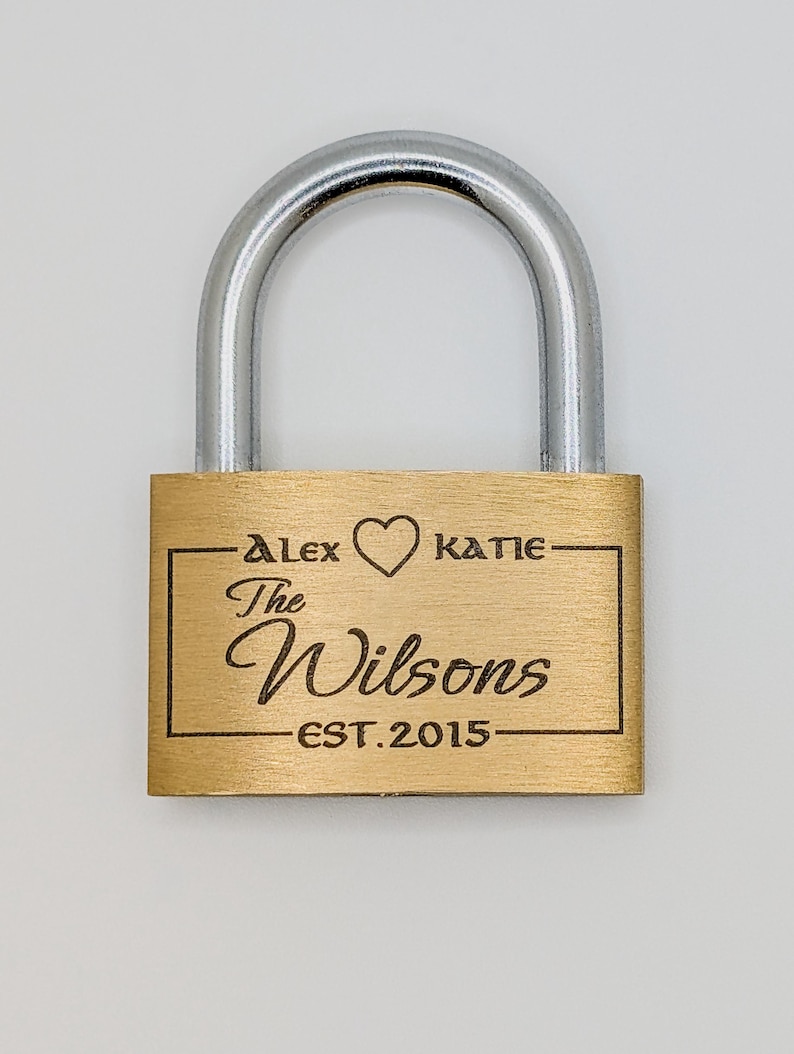 Engraved Brass Love Lock | Personalized Anniversary Bridge Lock Gift - Etsy