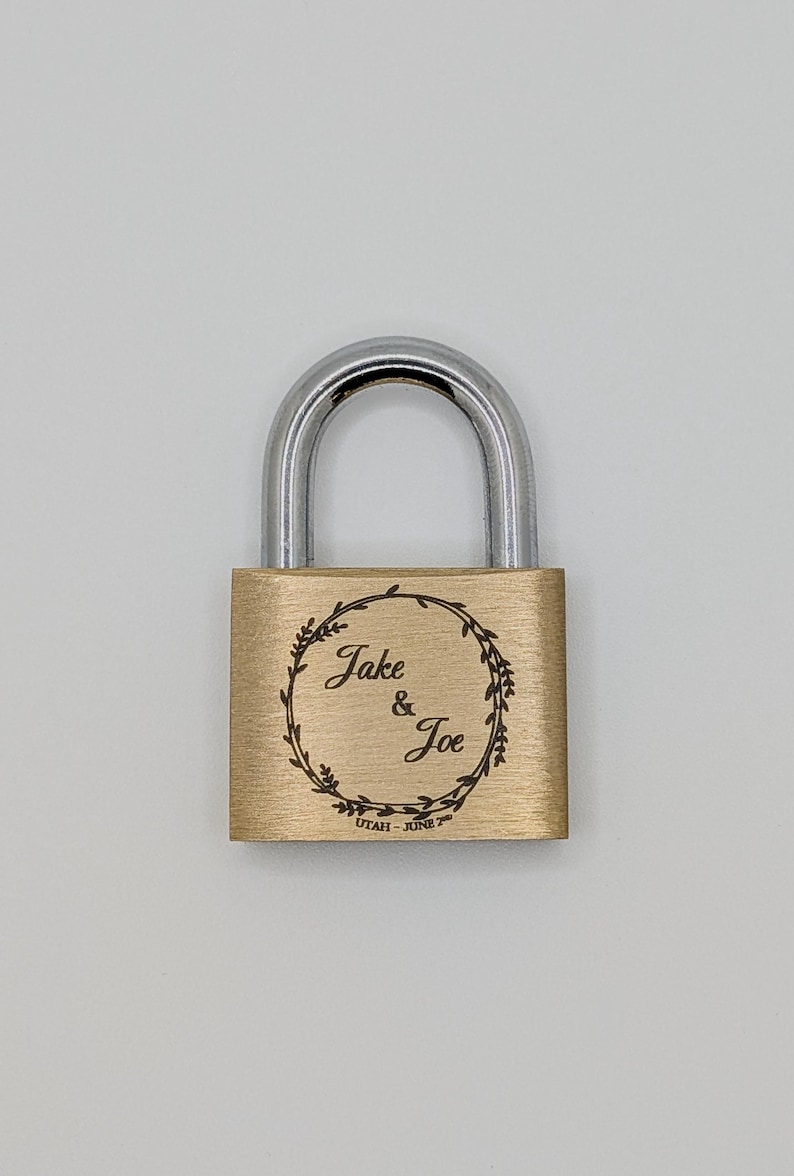 Engraved Brass Love Lock | Personalized Anniversary Bridge Lock Gift - Etsy