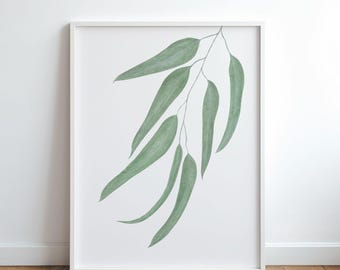 Watercolor Eucalyptus Print, Green Botanical Wall Art, Australian Native (Digital Download) 1-2