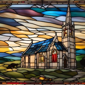 Stained Glass Church | Digital Art