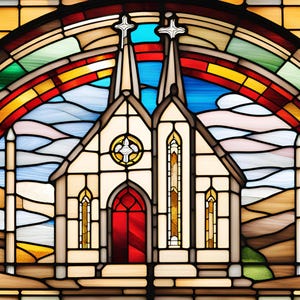 Stained Glass Church Painting | Digital Art