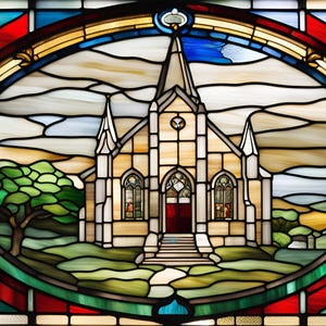 Stained Glass Church Painting | Digital Art