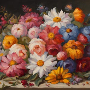 Pile of Flowers Painting | Digital Art