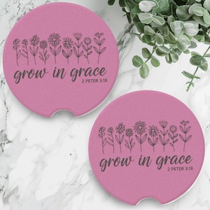 Car Coaster Set of 2 Car Cup Holder Coasters Car Accessories Floral Car Coaster Car Décor Religious Gift for Women Cup Holder Coaster