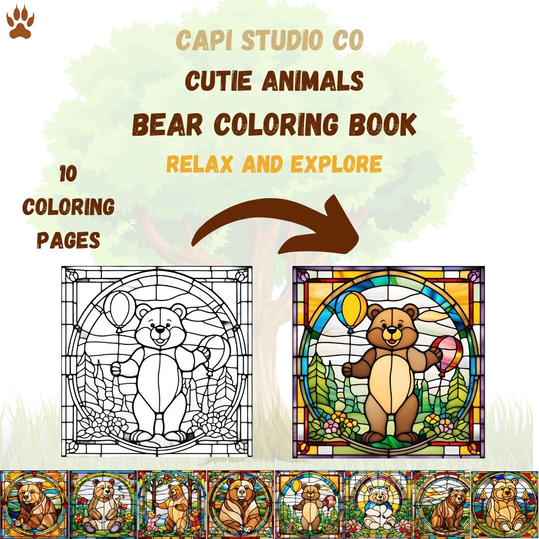 Animal Coloring Book Cute Bear Coloring Pages Bear Coloring Book for ...