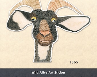 Goat Sticker Fun Animal Stickers Farm Animal Stickers Laptop Water Bottle Scrapbooking Stickers Macbook Decal Watercolor Art