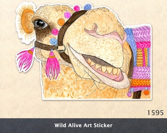 Camel Sticker Arabian Camel Sticker Cute Animal Sticker Desert Animals Water Bottle Sticker Scrapbook Sticker Laptop Watercolor Art Sticker
