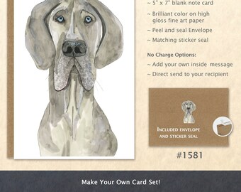 Great Dane Note Card Watercolor Dog Card Painted Dog Card Cute Animal Card Customizable Blank Note Card Art Card Greeting Card