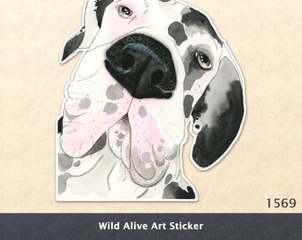 Great Dane Dog Sticker Water Bottle Sticker Scrapbook Sticker Laptop Decal Watercolor Art Sticker