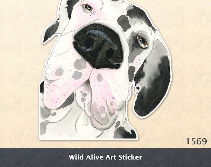 Great Dane Dog Sticker Water Bottle Sticker Scrapbook Sticker Laptop Decal Watercolor Art Sticker