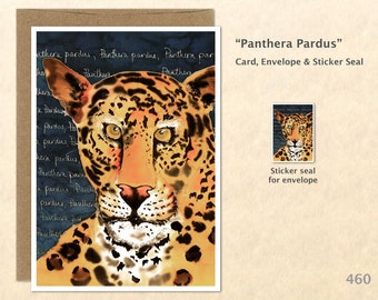 Panther Note Card, Panther Cards, Leopard Cards, Wild Cat Cards, Wild Animal Blank Note Card, Art Cards, Greeting Cards