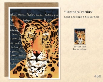 Panther Note Card, Panther Cards, Leopard Cards, Wild Cat Cards, Wild Animal Blank Note Card, Art Cards, Greeting Cards