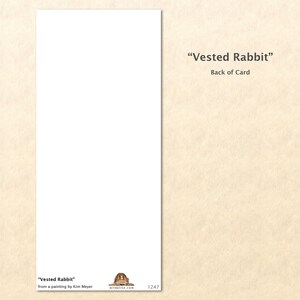 Vested Rabbit Note Card Bunny Rabbit Card Easter Card Customizable Blank Note Card Watercolor Art Card image 3