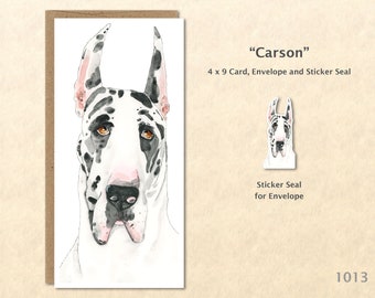 Great Dane Greeting Card Dog Card Customizable Blank Note Card Watercolor Art Greeting Card