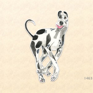 Goofy Great Dane Sticker Hond Sticker Aquarel Art Waterfles Sticker Scrapbook Sticker Macbook Pro iPhone Decal