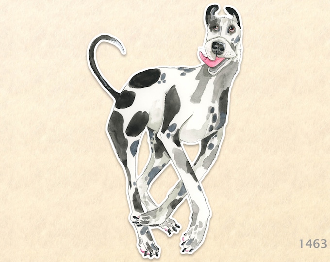 Goofy Great Dane Sticker Dog Sticker Watercolor Art Water Bottle Sticker Scrapbook Sticker Macbook Pro  iPhone Decal