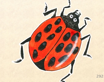 Ladybug Stickers, Garden Stickers, Decorative Stickers, Insect Stickers, Water Bottle Sticker, Scrapbooking Sticker, Macbook Decal