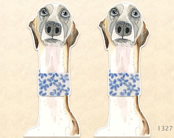 Whippet Sticker Set of Two Stickers Greyhound Dog Sticker Animal Sticker Water Bottle Sticker Scrapbook Sticker Macbook Decal Watercolor Art