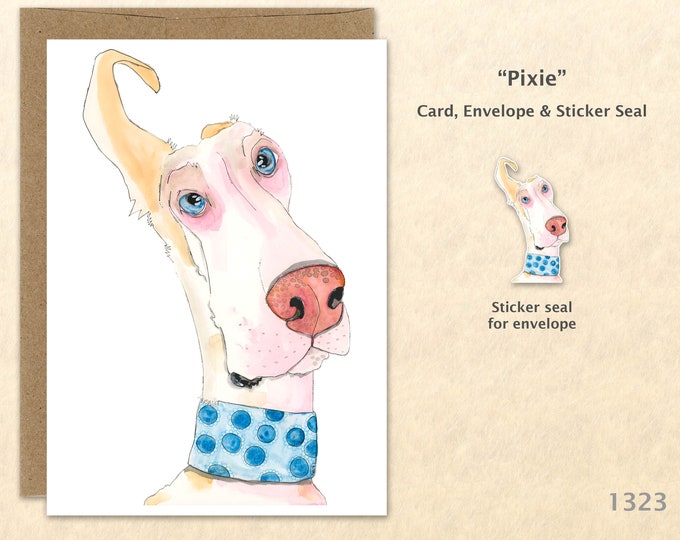 Great Dane Greeting Card Big Dog Note Card Customizable Blank Note Card Watercolor Art Greeting Card