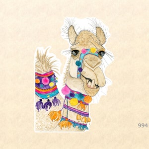 Camel Sticker Decorato Camel Sticker Carino Animal Sticker Acquerello Arte Water Bottle Sticker Scrapbook Sticker Macbook Decal