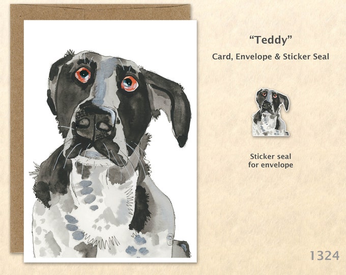 German Shorthaired Pointer Greeting Card Dog Note Card Customizable Blank Note Card Watercolor Art Greeting Card