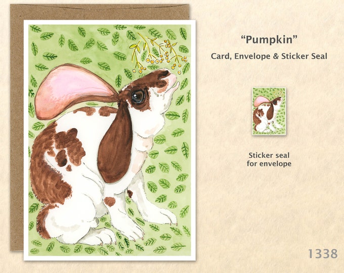 Rabbit Card Bunny Card Farm Card Blank Note Card, Wildlife Card Cute Cards Art Cards, Greeting Cards