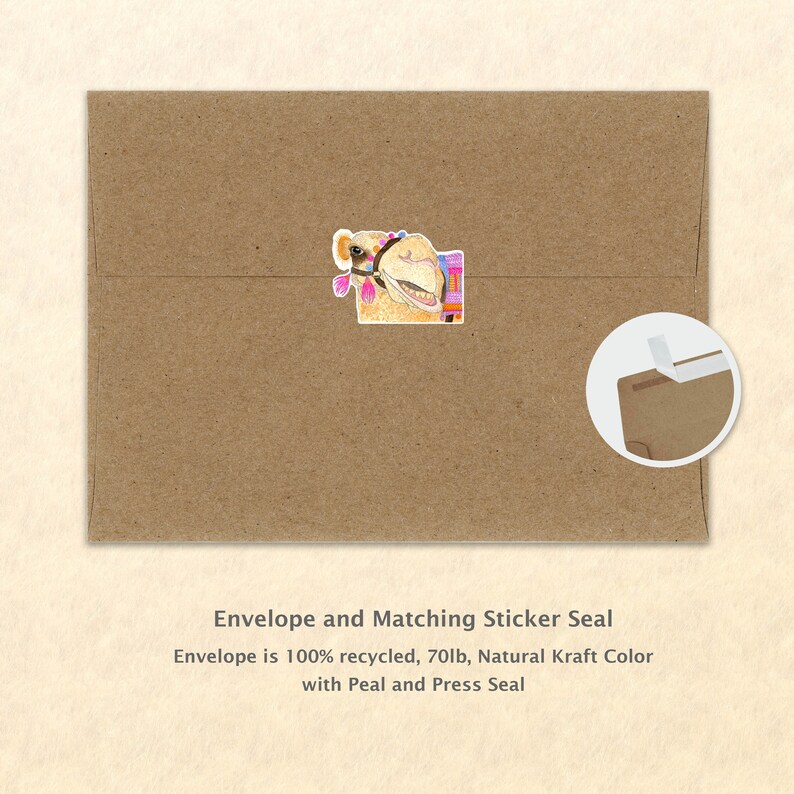 Camel Note Card Arabian Camel Card Cute Animal Card Customizable Blank ...