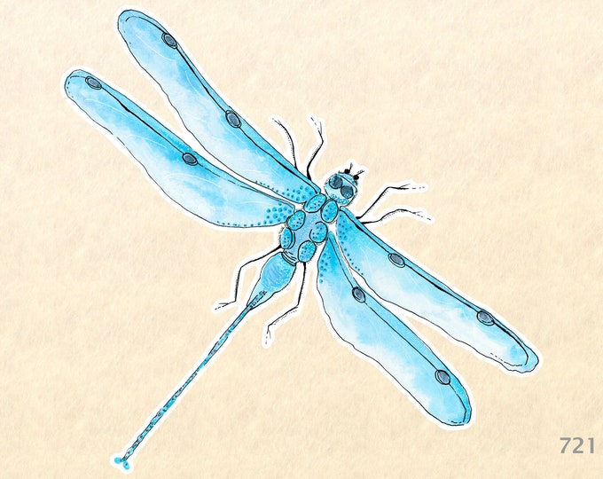 Dragonfly Sticker Garden Sticker Gardening Sticker Blue Dragonfly Decorative Sticker Water Bottle Sticker Scrapbooking Sticker Macbook Decal