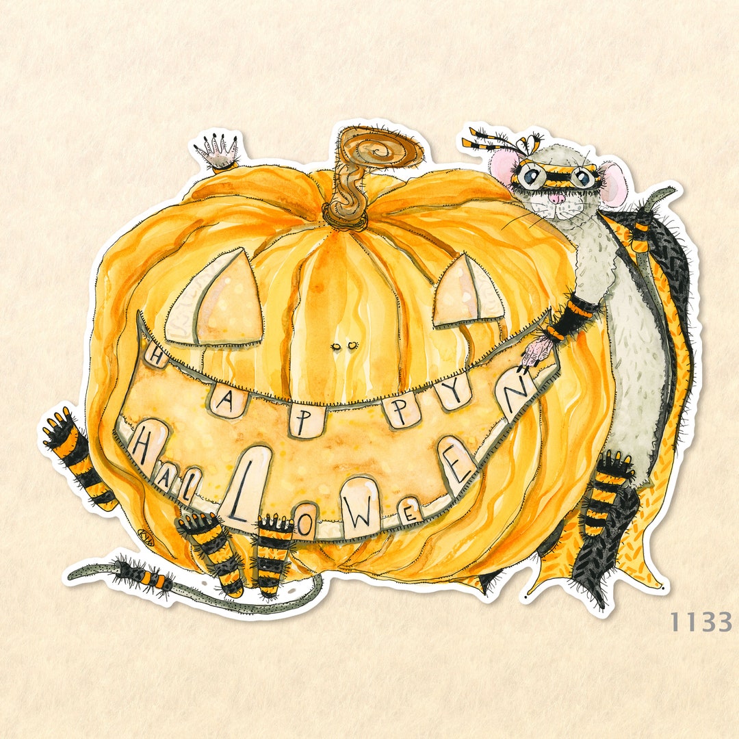 Happy Halloween Jack O' Landern Sticker - Etsy