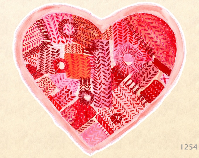 Valentines Heart Sticker Valentines Day Love Sticker Scrapbook Stickers