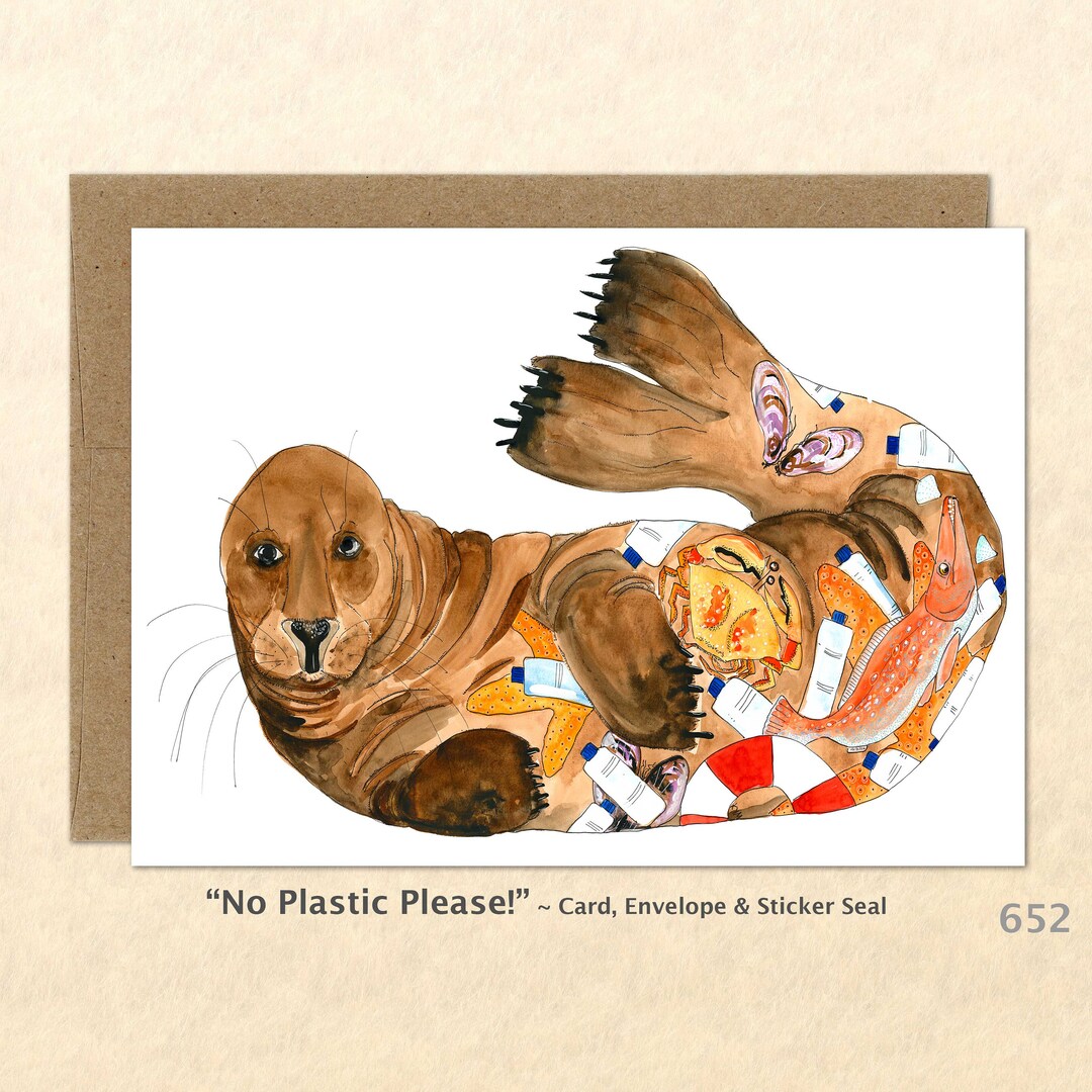 Eco Seal Note Card Seal Cards Eco Cards Sea Life Cards Etsy