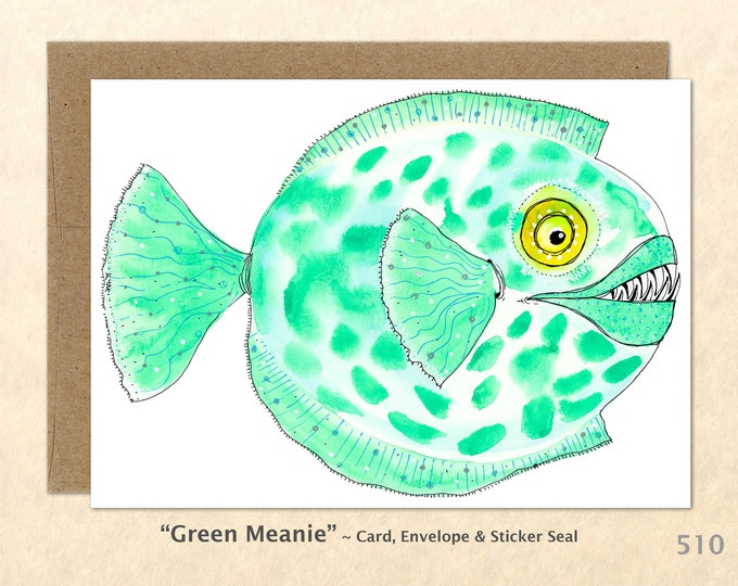 Fantasy Fish Note Card, Fish Cards, Blank Note Card, Art Cards, Greeting Cards