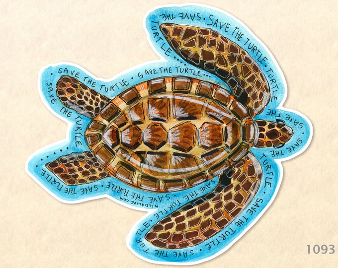 Save the Turtle Sticker Eco Sticker Sea Turtle Sticker Sea Life Sticker Laptop Sticker Water Bottle Sticker Scrapbooking Sticker