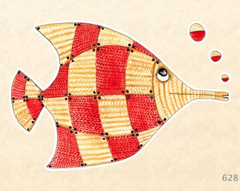 Fish Stickers, Silly Fish Stickers, Fantasy Stickers, Fun Animal Stickers, Laptop Stickers, Water Bottle Stickers, Scrapbooking Stickers